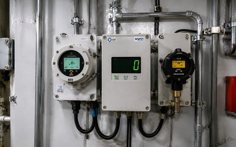 Fixed gas detection units mounted in machinery space